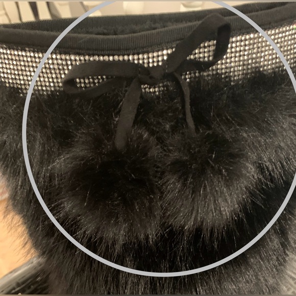 Carlkarida Black Faux Fur/Suede Winter Boots with Bows and Bling • Sz 10 • NWOT - Picture 9 of 16